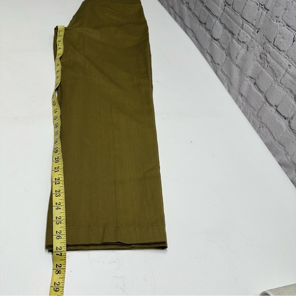 Sezane Francky trousers women's size38 chartreuse green cotton linen blend ankle - Picture 7 of 13